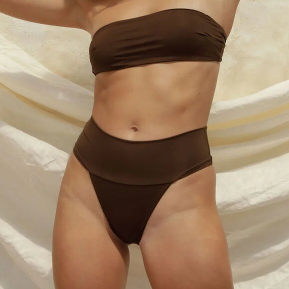 FP x Toast Swim Signature Banded Waist Bikini Bottom Sunset Rib S NWT‎ - Picture 5 of 9